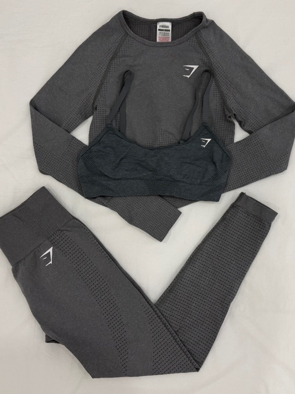 Gymshark Vital Seamless 2.0 Sports Bra, Long Sleeve Top and Leggings Set